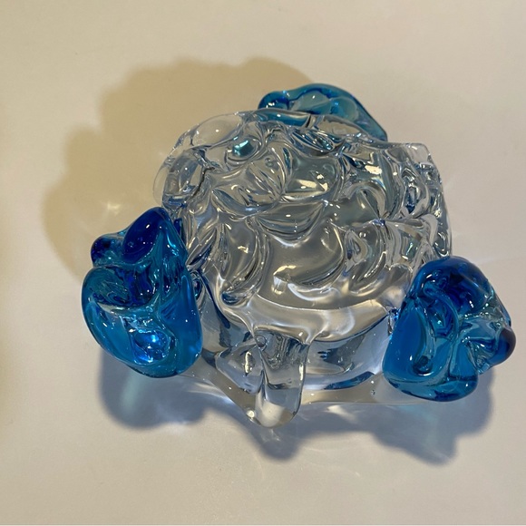 Clear/Blue cigar ashtray possibly Murano glass, handmade good condition see note - Picture 5 of 5